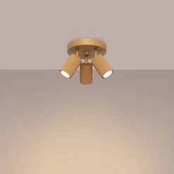 Sale Sollux Deckenstrahler 3-flammig GU10 Ø 19,5 cm klein rund in Gold