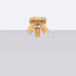 Sale Sollux Deckenstrahler 3-flammig GU10 Ø 19,5 cm klein rund in Gold