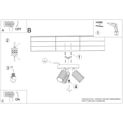 Sale Sollux Deckenstrahler 3-flammig GU10 Ø 19,5 cm klein rund in Gold