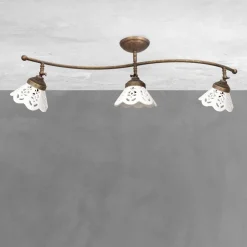 Giovanni Battista Deckenstrahler 3-flammig Keramik Messing B: 87 cm E14* Deckenleuchten|Spots