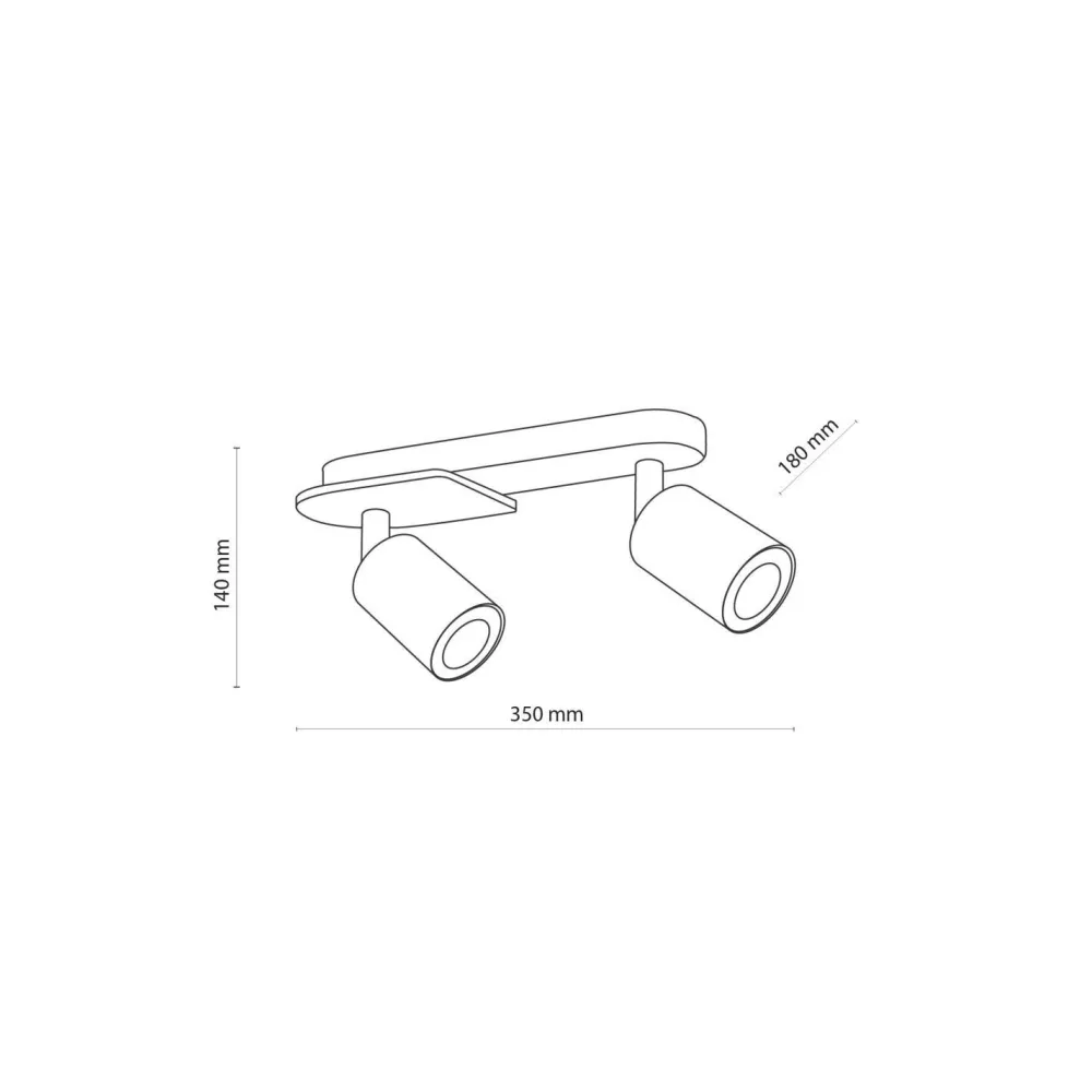 Sale TK Lighting Deckenstrahler 2-flammig Metall Holz Schwarz Natur 35 cm