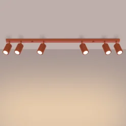 Sollux Deckenstrahler 6-flammig Rot GU10 117 cm lang groß Aluminium* Flurlampen|Wohnzimmerlampen