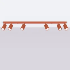 Sollux Deckenstrahler 6-flammig Rot GU10 117 cm lang groß Aluminium* Flurlampen|Wohnzimmerlampen