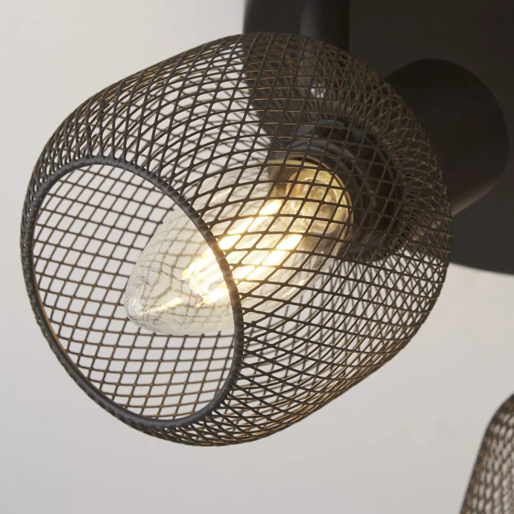 Discount Searchlight Deckenstrahler 3-flammig Schwarz E14 D: 36 cm Metall