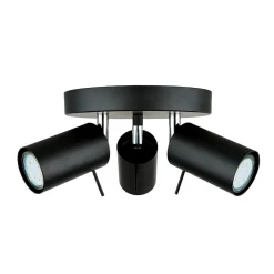 Easylight Deckenstrahler 3-flammig Schwarz Metall Ø 20 cm GU10* Deckenleuchten|Flurlampen