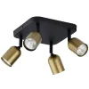TK Lighting Deckenstrahler flexibel in Schwarz Gold 4-flammig GU10* Deckenleuchten|Flurlampen