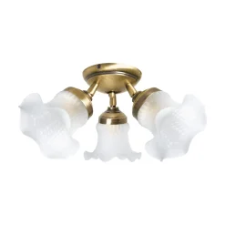 Giovanni Battista Deckenstrahler Floral 3-flammig Messing Glas Ø 37 cm* Deckenleuchten|Spots