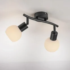 Just Light Deckenstrahler Glas Metall 43 cm inkl E14 5 W flexibel* Flurlampen|Bürolampen