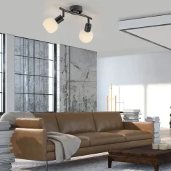 Just Light Deckenstrahler Glas Metall 43 cm inkl E14 5 W flexibel* Flurlampen|Bürolampen