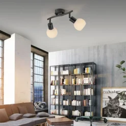 Just Light Deckenstrahler Glas Metall 43 cm inkl E14 5 W flexibel* Flurlampen|Bürolampen