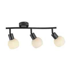 Just Light Deckenstrahler Glas Metall inkl E14 3000 K flexibel* Flurlampen|Bürolampen