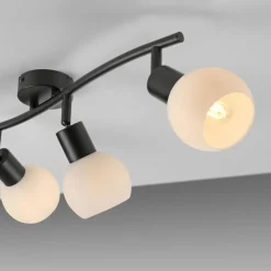 Just Light Deckenstrahler Glas Metall inkl E14 3000 K flexibel* Flurlampen|Bürolampen