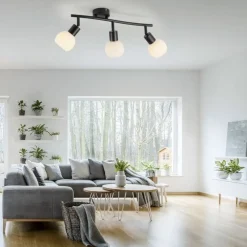 Just Light Deckenstrahler Glas Metall inkl E14 3000 K flexibel* Flurlampen|Bürolampen