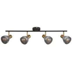 Searchlight Deckenstrahler Glas Metall B: 84 cm 4-flammig E14 verstellbar