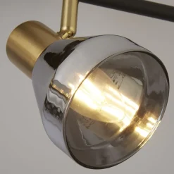 Searchlight Deckenstrahler Glas Metall B: 84 cm 4-flammig E14 verstellbar