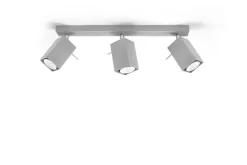 Sollux Deckenstrahler Grau Stahl B:45cm eckig 3x GU10 FALERIA* Deckenleuchten|Spots