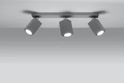 Sollux Deckenstrahler Grau Stahl B:45cm eckig 3x GU10 FALERIA* Deckenleuchten|Spots