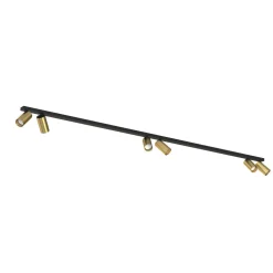 Clearance Nowodvorski Deckenstrahler groß 2 m lang 6-flammig GU10 Schwarz Messing