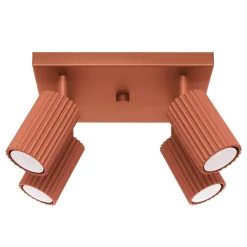 Sollux Deckenstrahler GU10 4-flammig B: 25 cm klein quadratisch Rot* Flurlampen|Wohnzimmerlampen