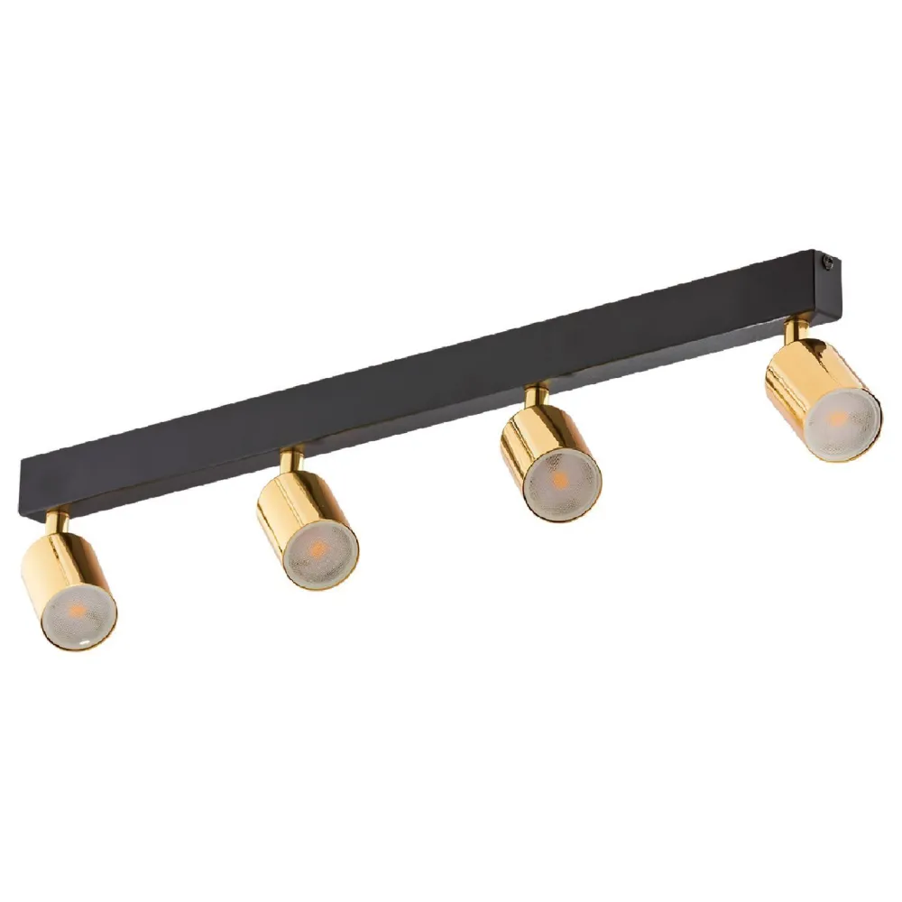 TK Lighting Deckenstrahler GU10 Gold Schwarz 4-flammig 83 cm lang Metall* Deckenleuchten|Flurlampen