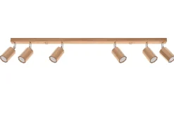 Clearance Sollux Deckenstrahler Holz 120 cm lang 6x GU10 verstellbar