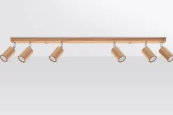 Clearance Sollux Deckenstrahler Holz 120 cm lang 6x GU10 verstellbar