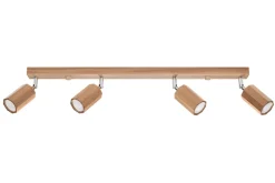 Sollux Deckenstrahler Holz 80 cm lang 4-flammig schwenkbar GU10* Holzlampen|Moderne Lampen