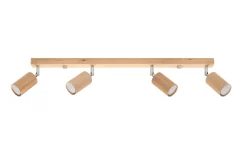 Sollux Deckenstrahler Holz 4-flammig 80 cm lang GU10 VESUVIA* Holzlampen|Moderne Lampen