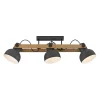 Just Light Deckenstrahler Holz Metall E27 96 cm 3-flammig flexibel* Flurlampen|Bürolampen