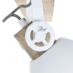 Steinhauer Deckenstrahler Holz Metall Weiß 59 cm E27 beweglich* Deckenleuchten|Spots