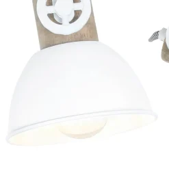 Steinhauer Deckenstrahler Holz Metall Weiß 59 cm E27 beweglich* Deckenleuchten|Spots