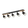 TK Lighting Deckenstrahler Holz Metall 85 cm lang Braun Schwarz 5x GU10* Deckenleuchten|Spots