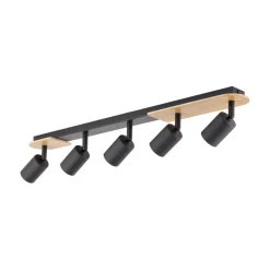TK Lighting Deckenstrahler Holz Metall 85 cm lang Braun Schwarz 5x GU10* Deckenleuchten|Spots