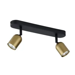 TK Lighting Deckenstrahler in Gold Schwarz GU10 2-flmg verstellbar* Flurlampen|Bürolampen