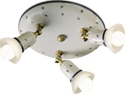 Sale Ferroluce Deckenstrahler Keramik Metall E14 rund Ø 42 cm Weiß