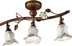 Best Ferroluce Deckenstrahler Keramik Metall E14 verstellbar 3-flammig