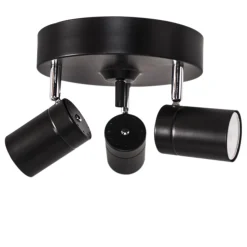 Hot By Rydéns Deckenstrahler klein B: 20 cm Schwarz Metall 3-flammig GU10