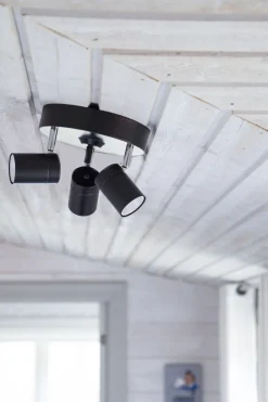 Hot By Rydéns Deckenstrahler klein B: 20 cm Schwarz Metall 3-flammig GU10