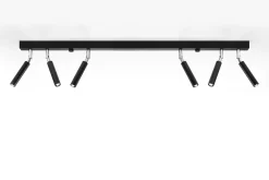 Sollux Deckenstrahler Metall 100 cm lang 6-flammig G9 Schwarz
