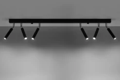 Sollux Deckenstrahler Metall 100 cm lang 6-flammig G9 Schwarz