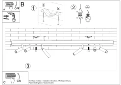 Sollux Deckenstrahler Metall 100 cm lang 6-flammig G9 Schwarz