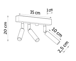 Online Sollux Deckenstrahler Metall 35 cm Weiß verstellbar 3-flammig