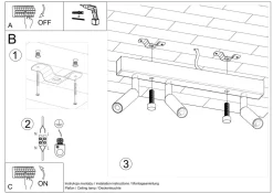 Online Sollux Deckenstrahler Metall 35 cm Weiß verstellbar 3-flammig