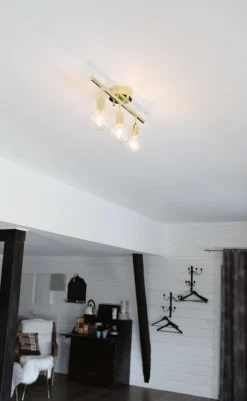 Discount By Rydéns Deckenstrahler Metall 60 cm lang in Messing E27 3-flammig