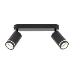 TK Lighting Deckenstrahler Metall 43,5cm lang Schwarz 2-flammig GU10* Spots|Badezimmer Lampe