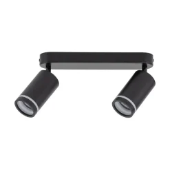 TK Lighting Deckenstrahler Metall 43,5cm lang Schwarz 2-flammig GU10* Spots|Badezimmer Lampe