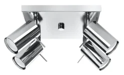 Sollux Deckenstrahler Metall 4-flammig Chrom B: 25 cm GU10* Wohnzimmerlampen|Moderne Lampen