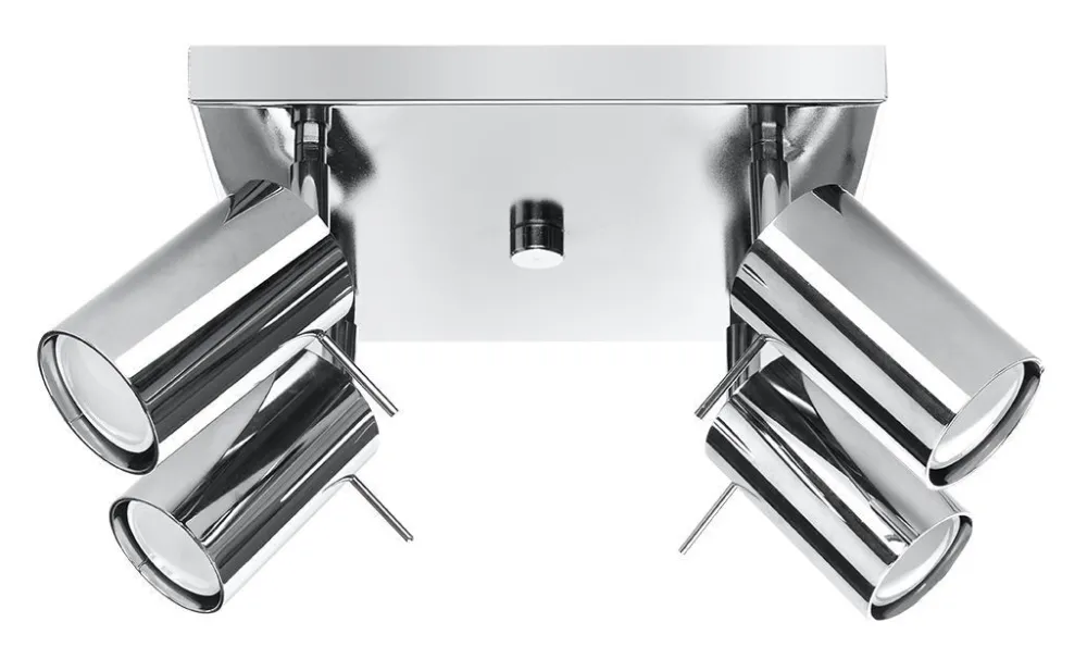 Sollux Deckenstrahler Metall 4-flammig Chrom B: 25 cm GU10* Wohnzimmerlampen|Moderne Lampen