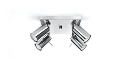 Sollux Deckenstrahler Metall 4-flammig Chrom B: 25 cm GU10* Wohnzimmerlampen|Moderne Lampen