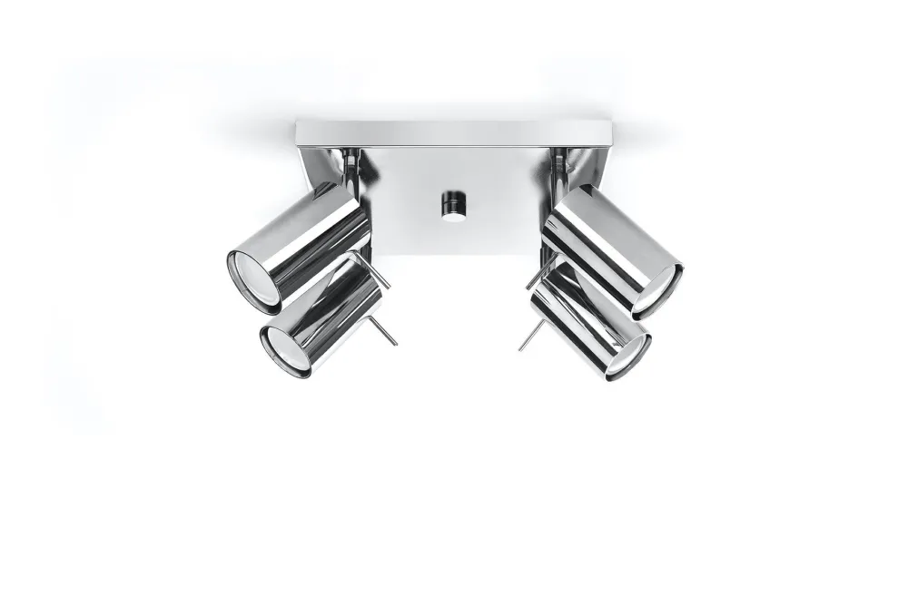 Sollux Deckenstrahler Metall 4-flammig Chrom B: 25 cm GU10* Wohnzimmerlampen|Moderne Lampen